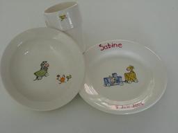 Handgeschilderd geboorte servies /kraamkado
