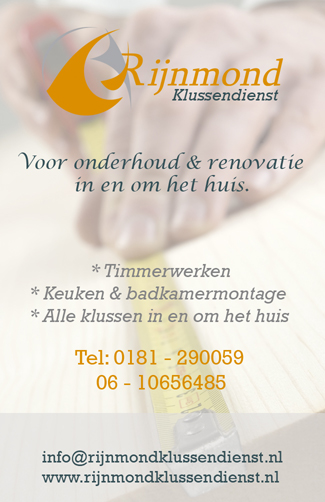 Klussen? Dan naar Rijnmond Klussendienst.
