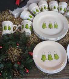 Handgeschilderd kerstservies
