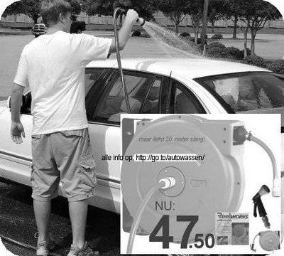 Uitverkocht (Automatische zelfoprollende Autowas waterslanghaspel.)