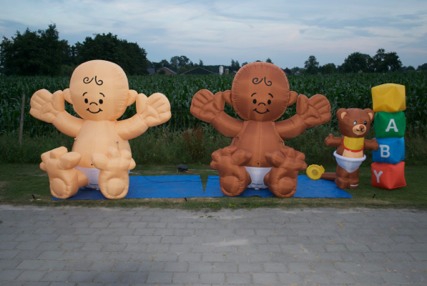 Te huur opblaas ooievaar baby spandoek
