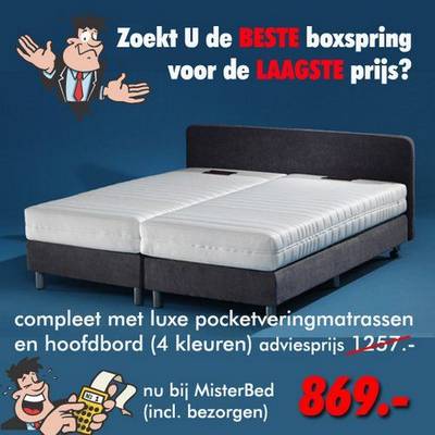 Matrassen, bedbodems, boxsprings