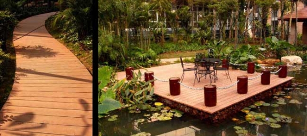 Composiethout voor terras en tuin