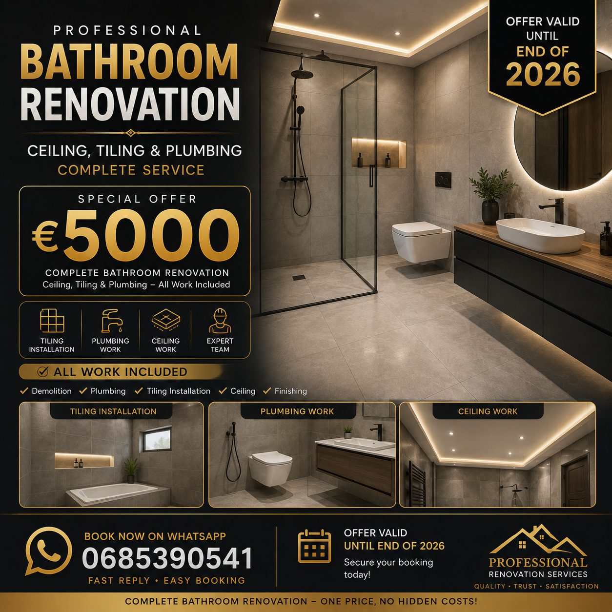 Allround klusser — badkamer, keuken & afwerking
